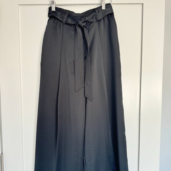 Club Monaco Silk Wide Pants Black Brand New Size 2 - Picture 2 of 8